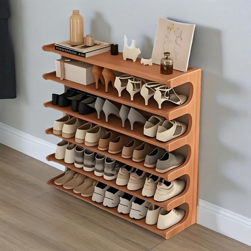 Tier bamboo shoe rack closet - bamboo,