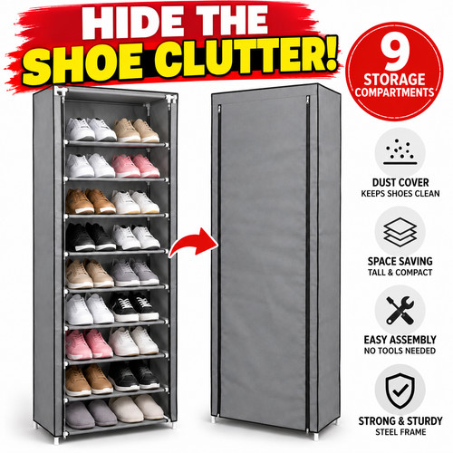 Shoe rack with cover - shoe,