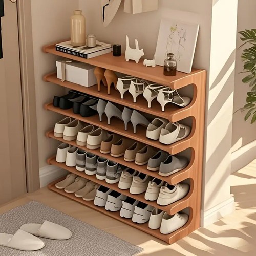 Tier wooden bamboo shoe - tier, rack
