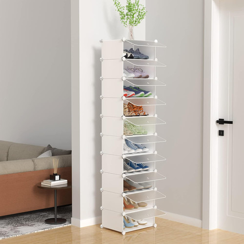 Tier shoe rack with door - 10-tier,