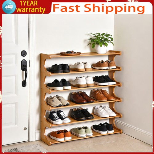 Tiers bamboo shoe rack - bamboo,