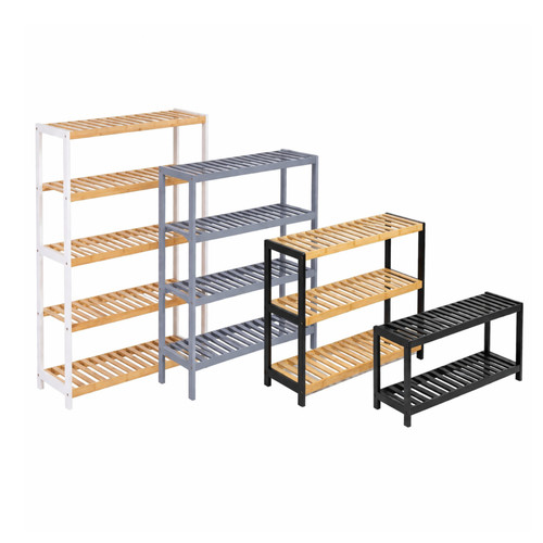 Bamboo shoe rack storage shelf - shoe,